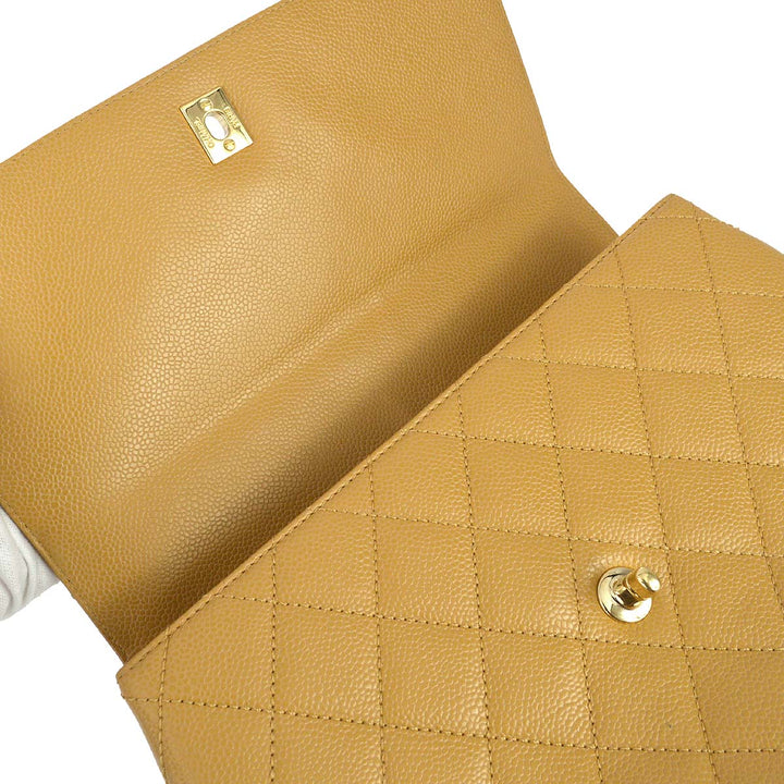 Top Quality Chanel 2004-2005 Beige Caviar Kelly Handbag