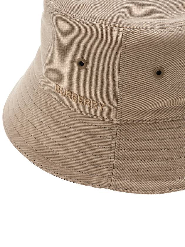 Burberry Embroidered Logo Cotton Gabardine Bucket Hat Honey