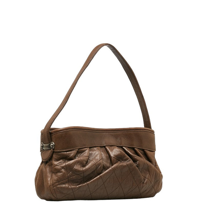 Top Quality Chanel Matrasse Logo Silver Gold  One-Shoulder Bag Brown   CHANEL