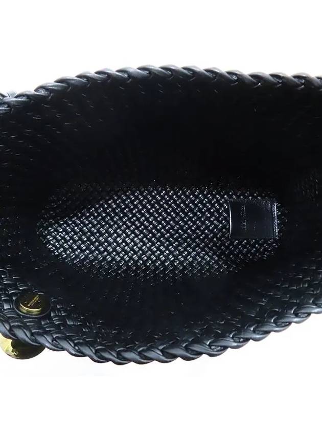 Bottega veneta Unused 716974 Black Leather Intreccio Tosca Classic Shoulder Bag