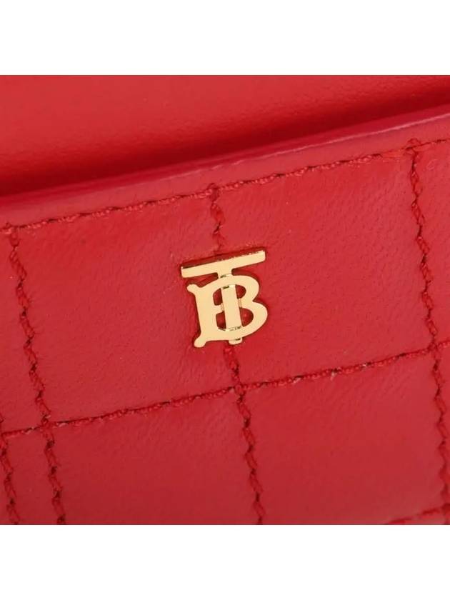 Burberry TB Quilted Card Wallet Red