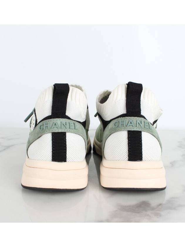 cc logo knit sneakers 37 240 Chanel