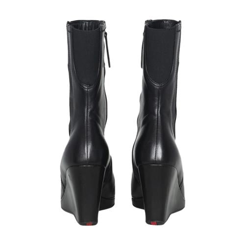 Prada Sport Leather Wedge Boots