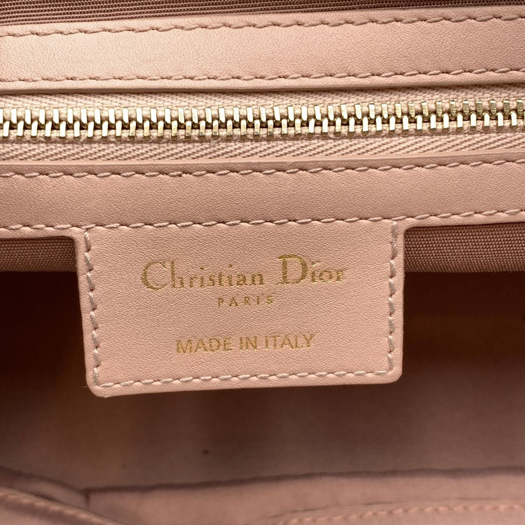 CHRISTIAN Top quality Dior Pink Cannage Canvas Panarea Tote Bag