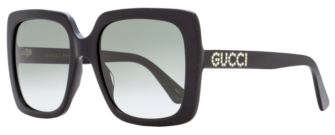 Gucci Women's Crystal Logo Sunglasses GG0418S 001 Black 54mm