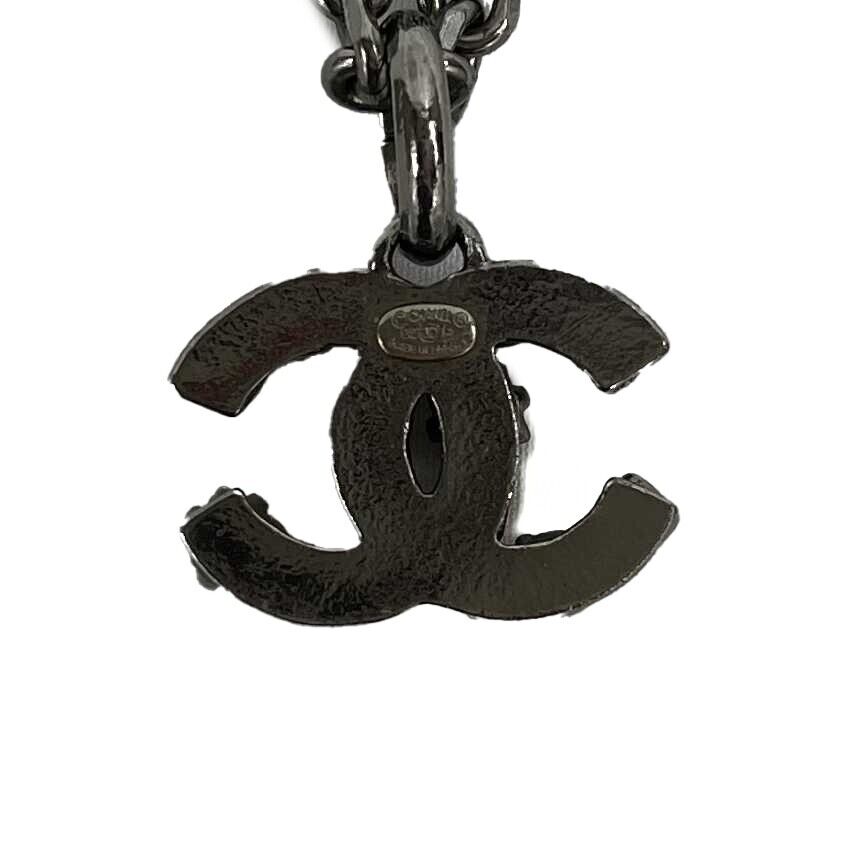 Top Quality Chanel - Gripoix CC Necklace - Red Stones - Silver Burgundy Logo Charm Chain