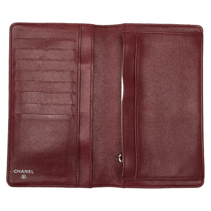 Top Quality Chanel Matrace Cocomark Long Wallet Two Foldable Wallet Pink Leather Lady Chanel