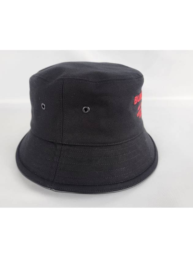 Burberry Horseferry Motif Cotton Bucket Hat Black