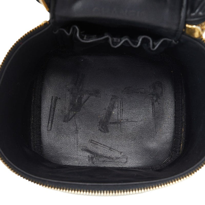 Top Quality Chanel DECACOCOMARK Handbag Vanity Bag Black Caviar S  CHANEL