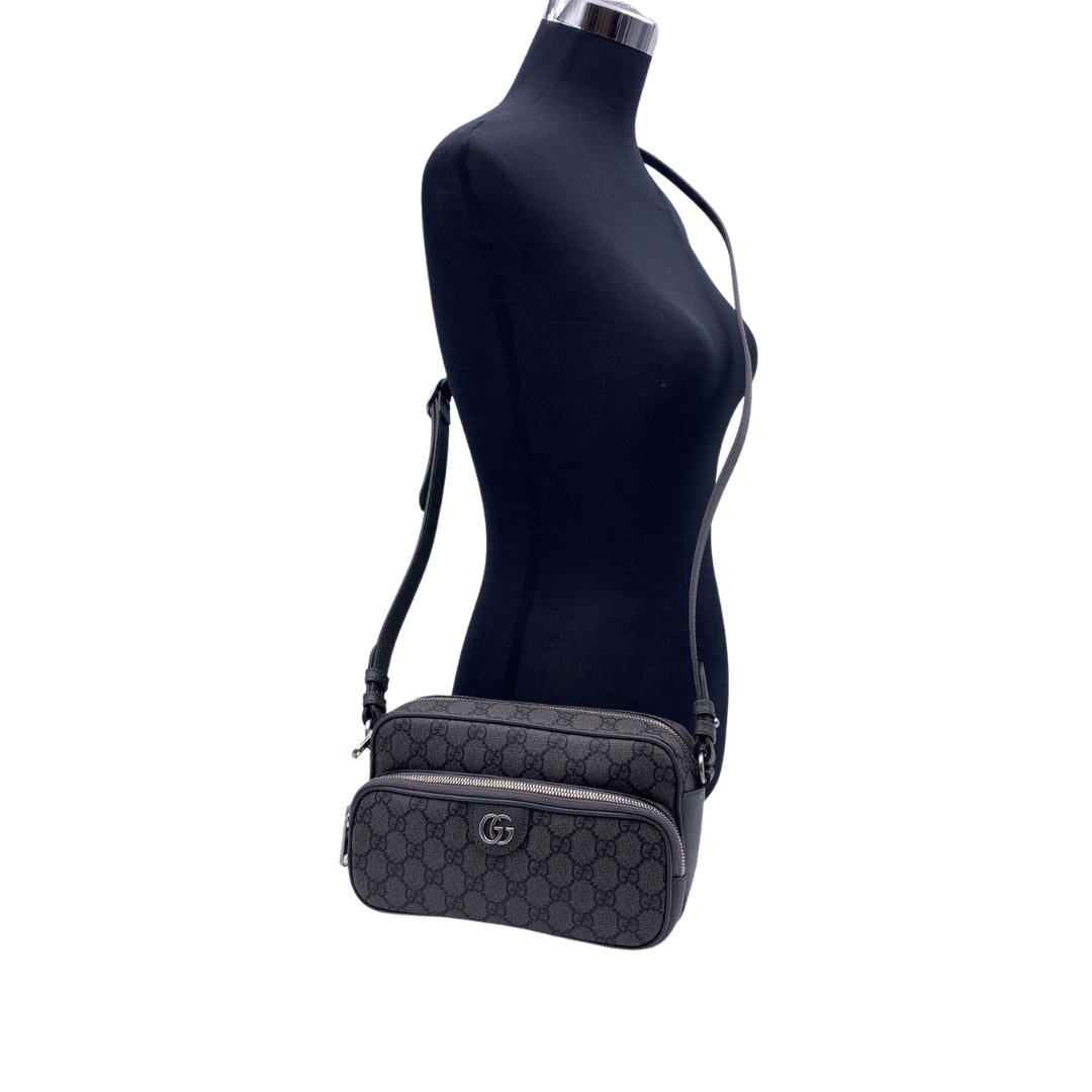 GUCCI Grey Gg Supreme Canvas Small Ophidia Crossbody Bag