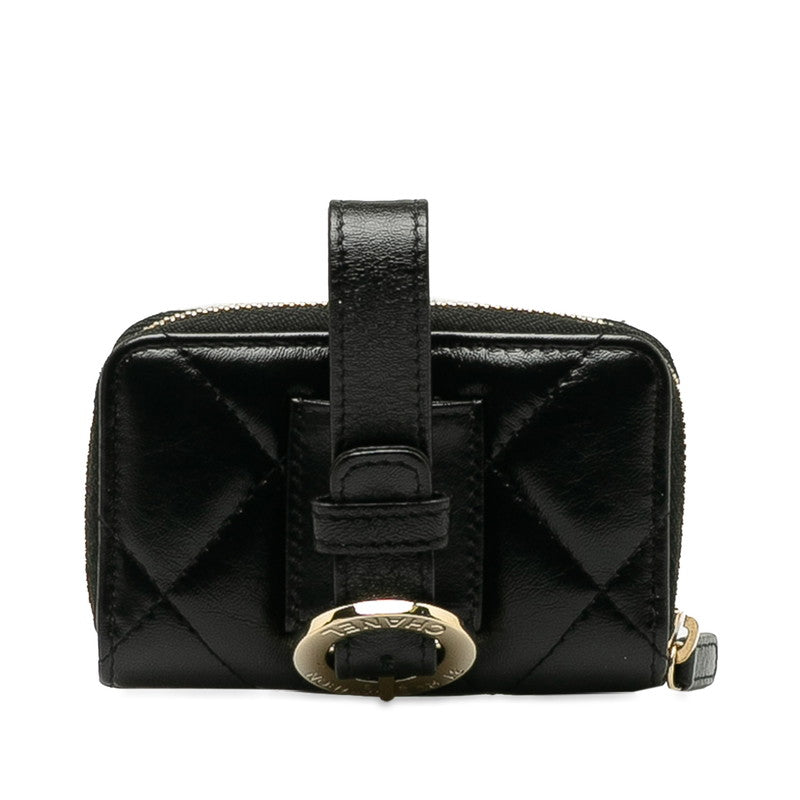 Top Quality Chanel Matrace Coincase  Cocktail Belt Black Leather  CHANEL