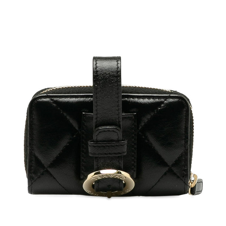 Top Quality Chanel Matrace Coincase  Cocktail Belt Black Leather  CHANEL