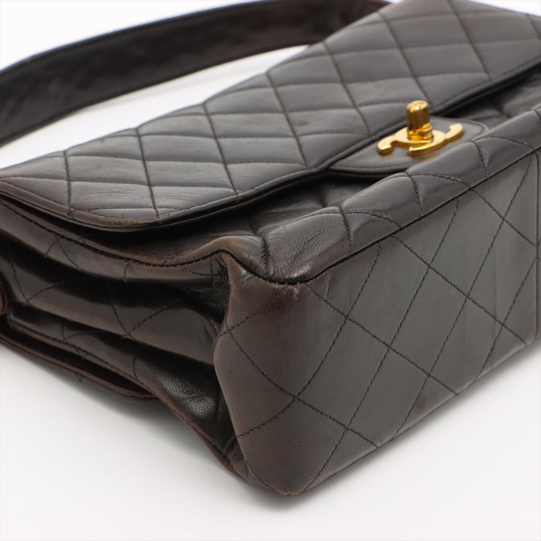 Top Quality Chanel Vintage Double Flap Shoulder Bag in Lambskin Black