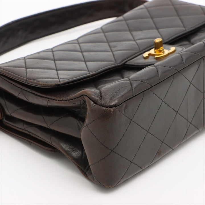 Top Quality Chanel Vintage Double Flap Shoulder Bag in Lambskin Black