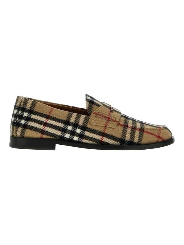 Burberry Checked Wool Loafers Archive Beige