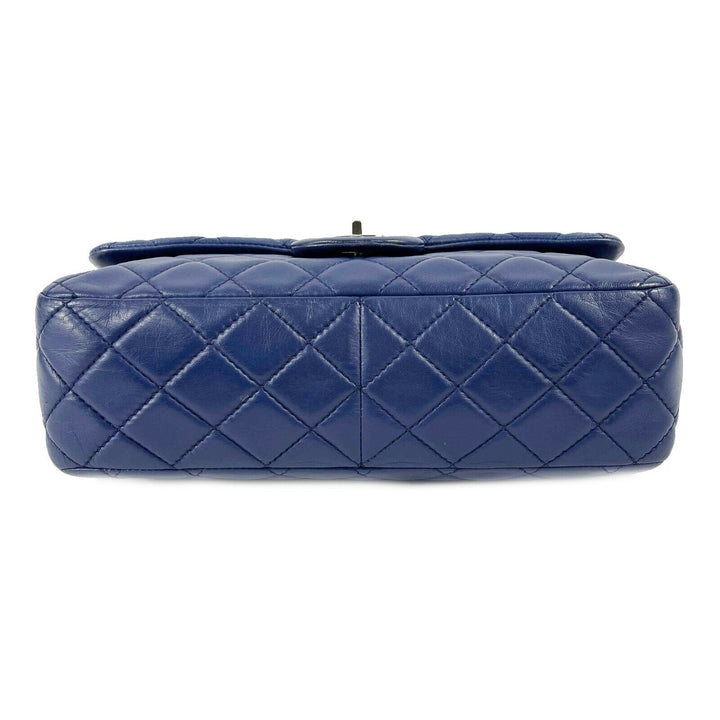 Chanel - Classic 08 Single New Bag - Blue Quilted Lambskin Maxi Shoulder Bag