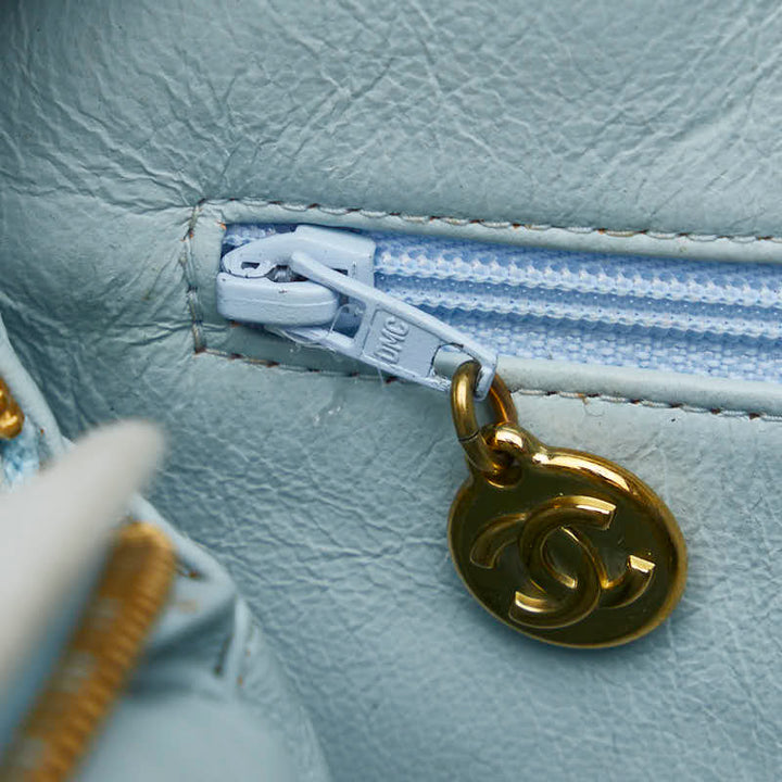 Top Quality Chanel Bias Stick Coco Ball Chain Shoulder Bag Blue G Suede  CHANEL