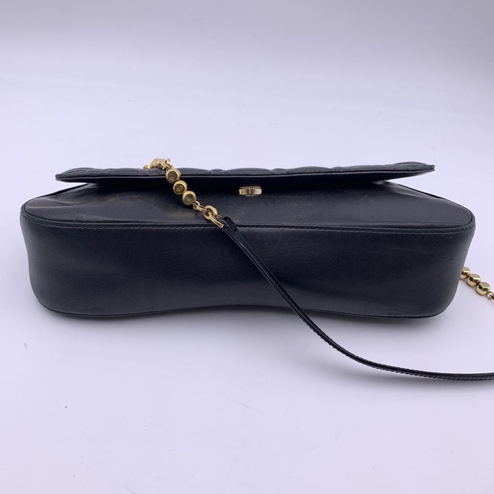 CHRISTIAN Top quality Dior Black Perforated Leather Cannage Chain Shoulder Bag