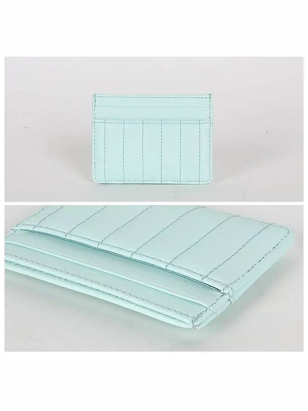 Burberry Laura Quilted Leather Card Wallet Cool Mint