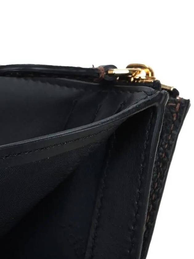 Burberry Monogram Motif Grainy Leather Folding Wallet Black