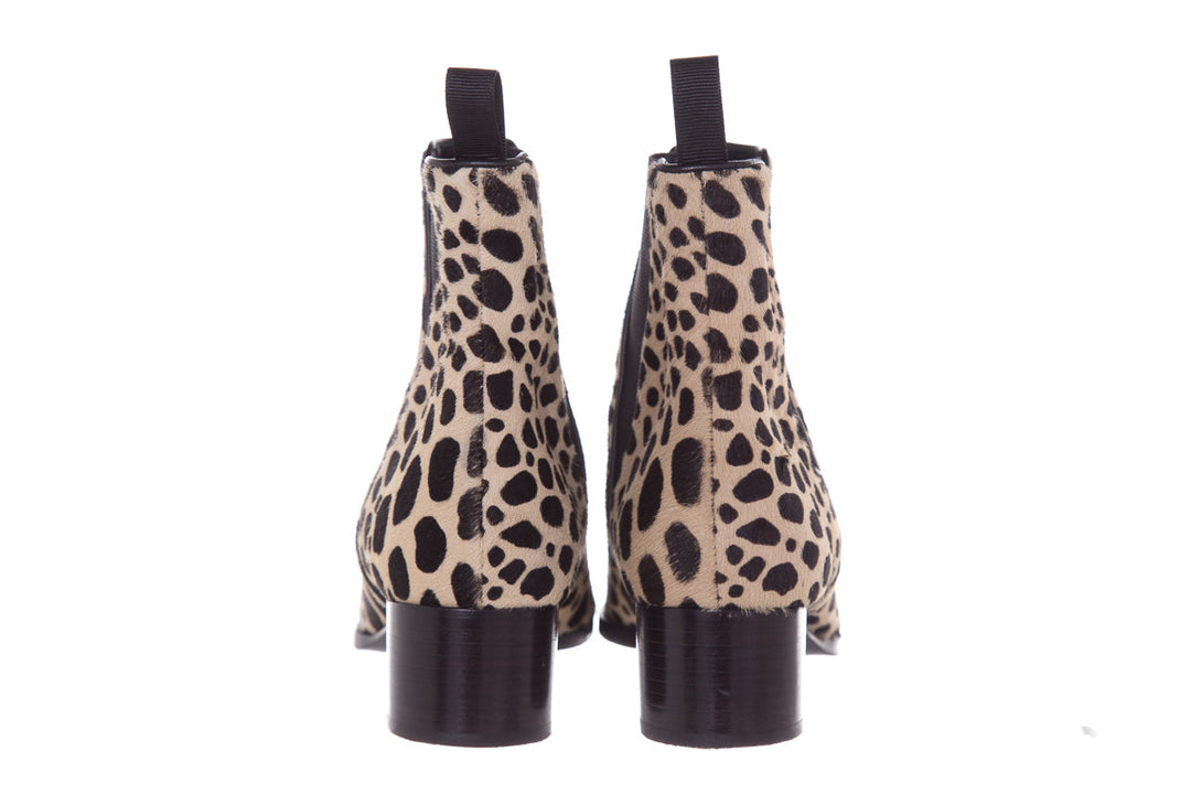 Guiseppe Zanotti Cheetah Printed Pony Hair Booties SZ 37