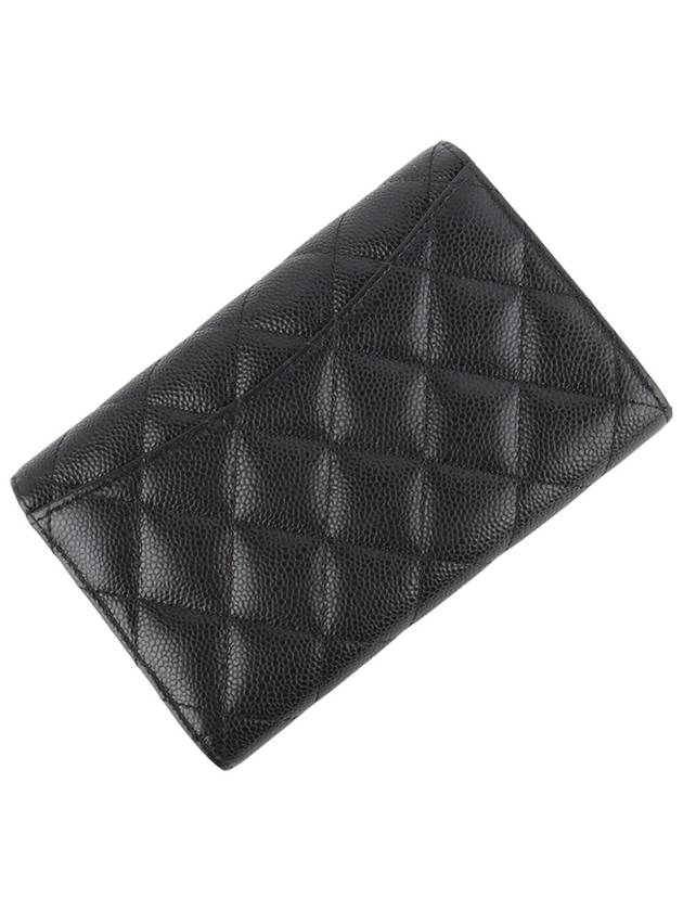 AP0232 Classic caviar silver CC logo medium wallet department store invoice 33714K Chanel