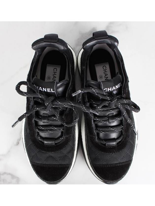 New mixed fiber quilting sneakers 36 5 235 Chanel