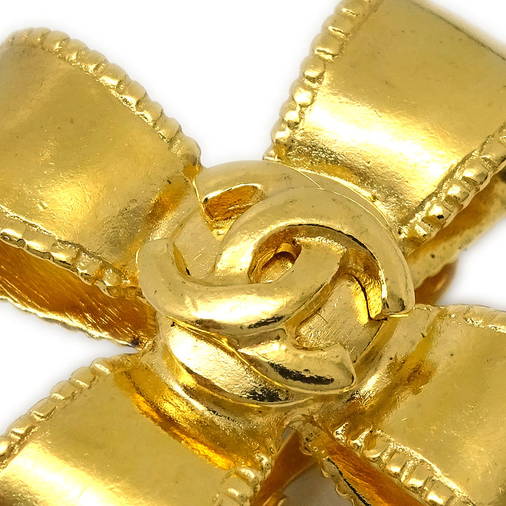 Top Quality Chanel 1997 Ribbon Cross Earrings Clip-On