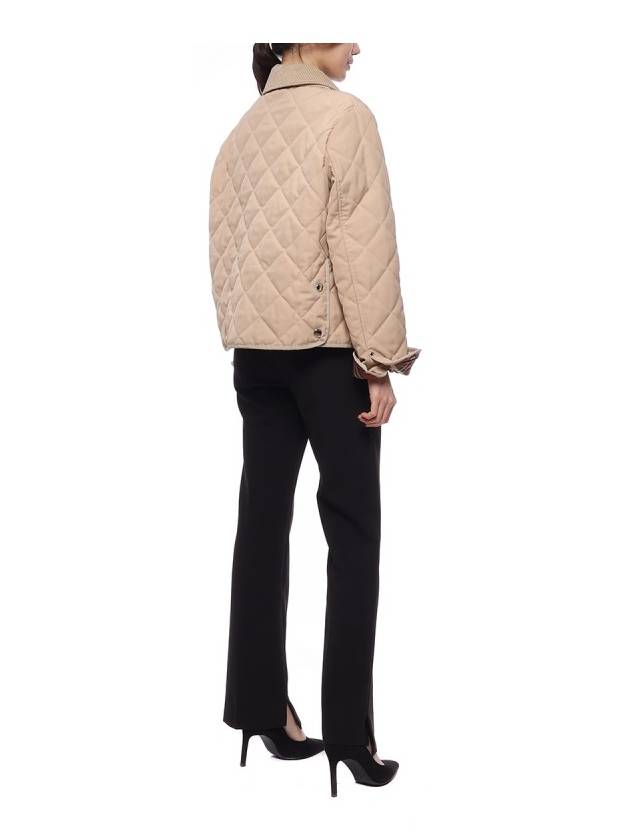 Burberry Corduroy Collar Diamond Quilted Jacket Soft Fawn