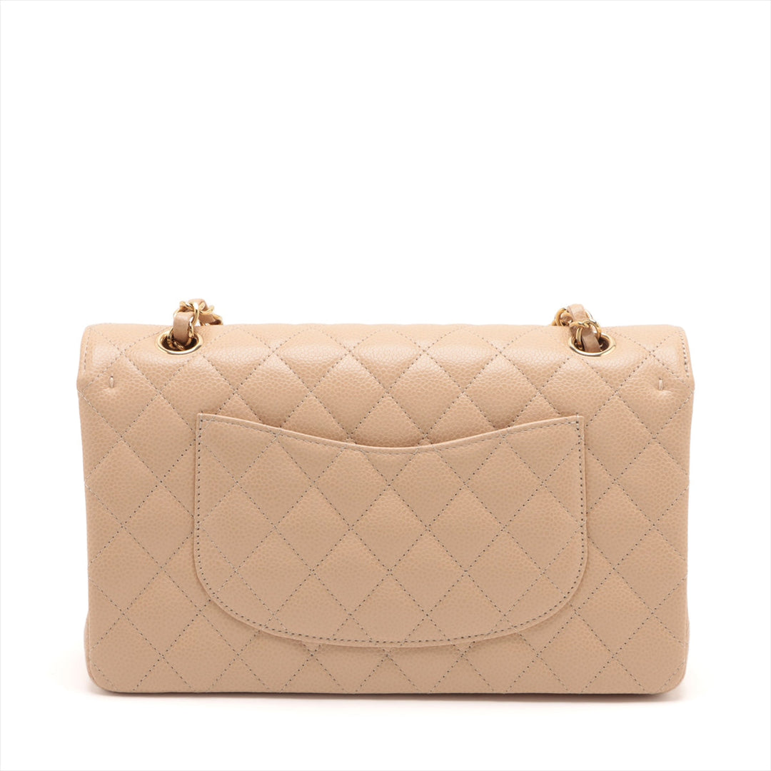 Top Quality Chanel Matrasse Caviar S Double Flap Double Chain Bag Beige Gold