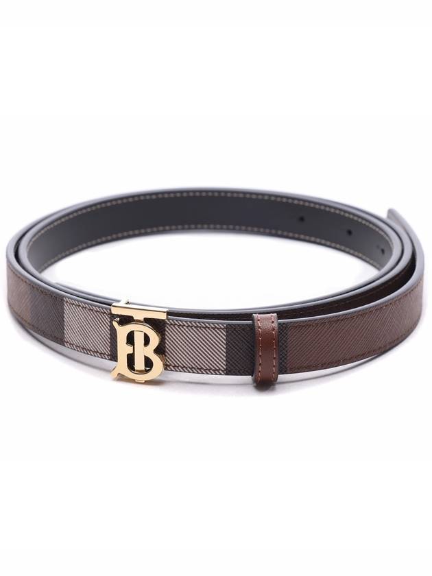 Burberry Reversible Checked Leather Belt Dark Birch Brown