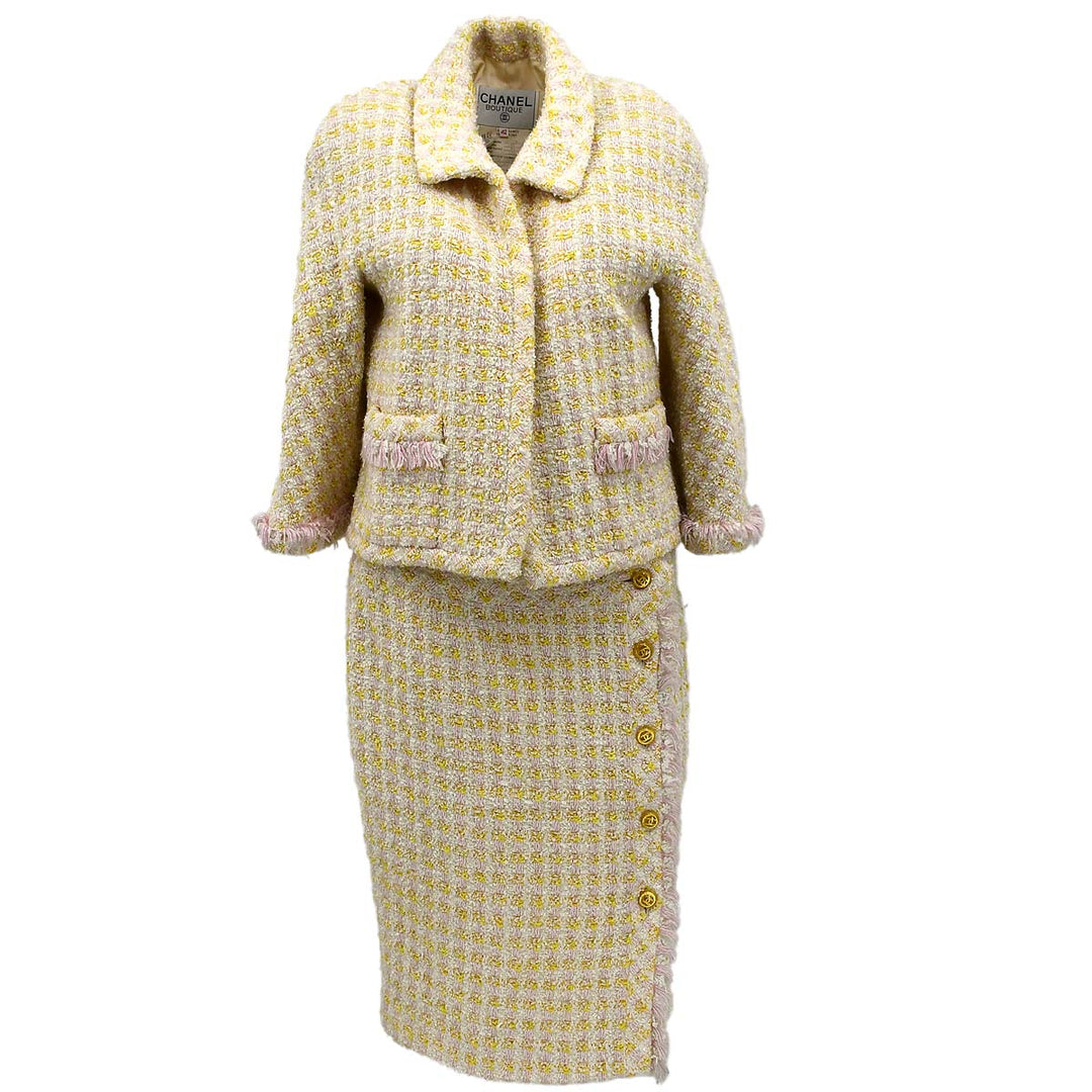 Top Quality Chanel Setup Suit Jacket Skirt Yellow 28 #42