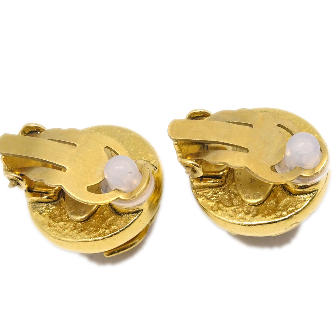 Top Quality Chanel Gold Button Earrings Clip-On 94A