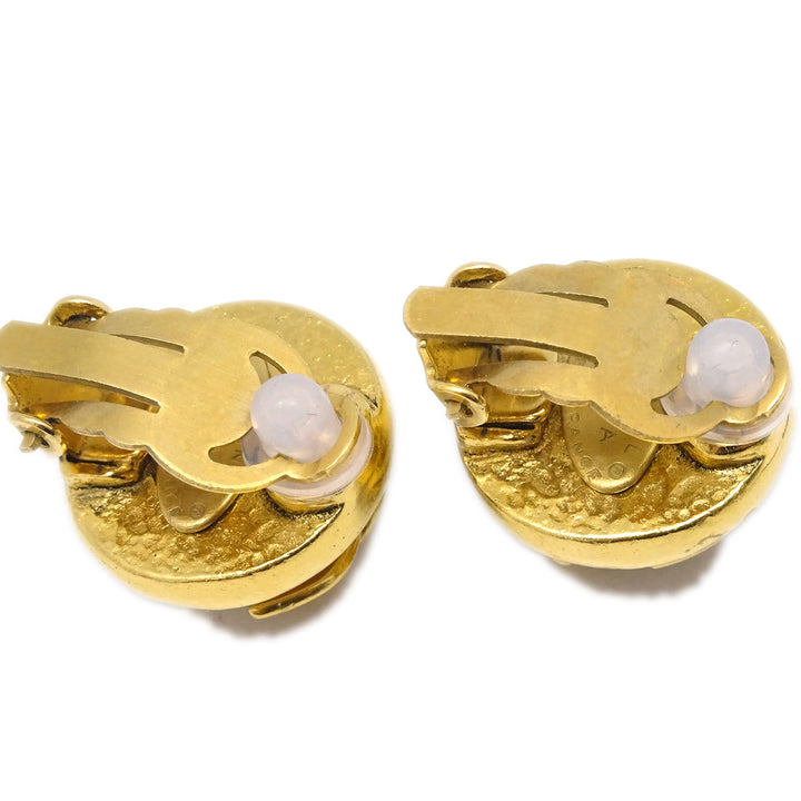 Top Quality Chanel Gold Button Earrings Clip-On 94A