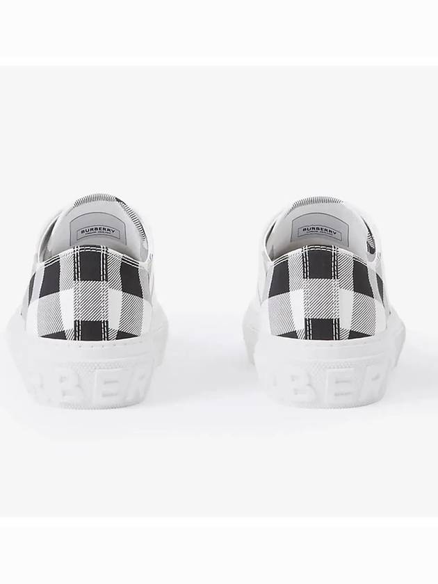 Top Quality Burberry Check Cotton Low Top Sneakers Black White