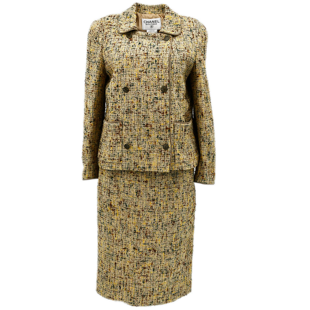 Top Quality Chanel Setup Suit Jacket Skirt Beige 98A #40