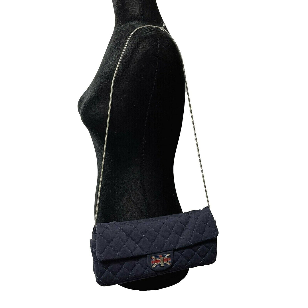 Chanel - 2008 Paris London Union Jack - Navy Blue New Clutch / Shoulder Bag