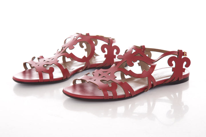 Hermès Red Karlotta Sandals SZ 37.5
