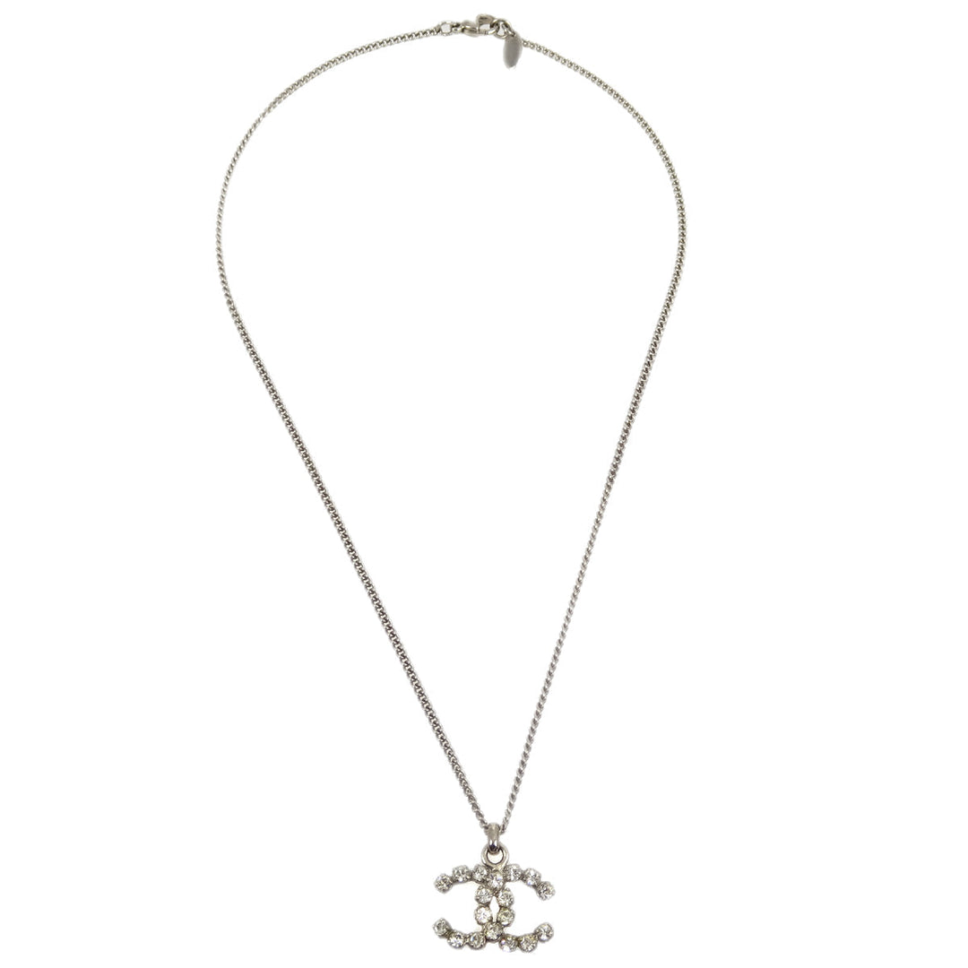 Top Quality Chanel Silver Necklace Pendant Rhinestone 05V