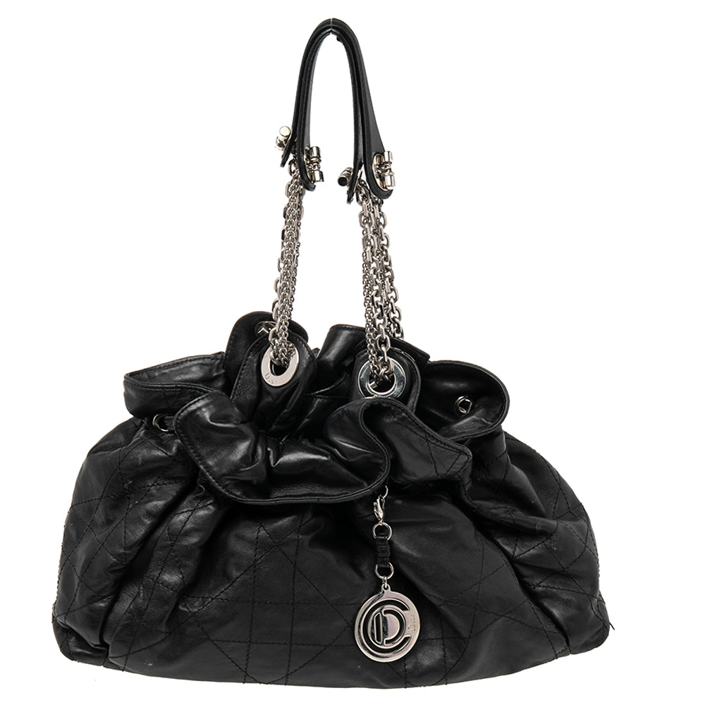 Top quality Dior Black Cannage Leather Le Trente Hobo