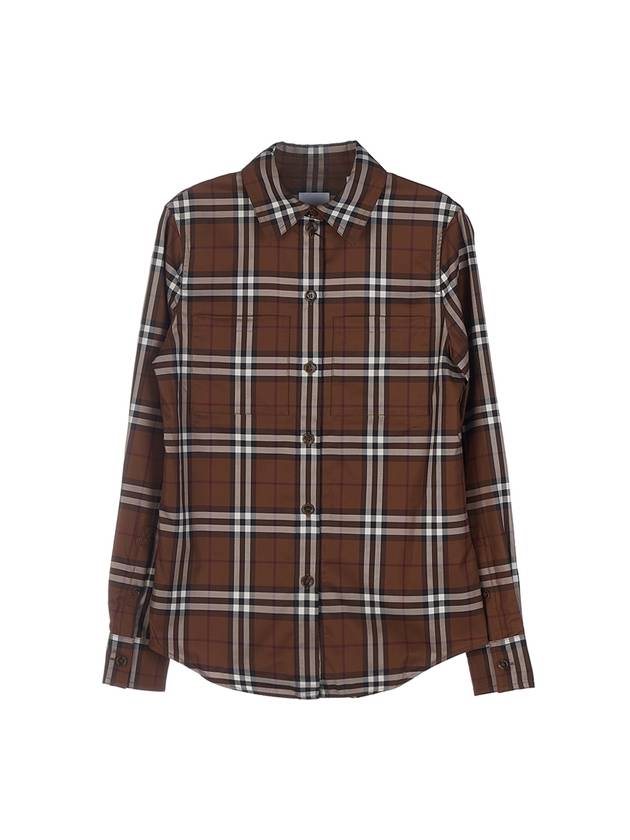 Burberry Vintage Check Cotton Long Sleeve Shirt Birch Brown