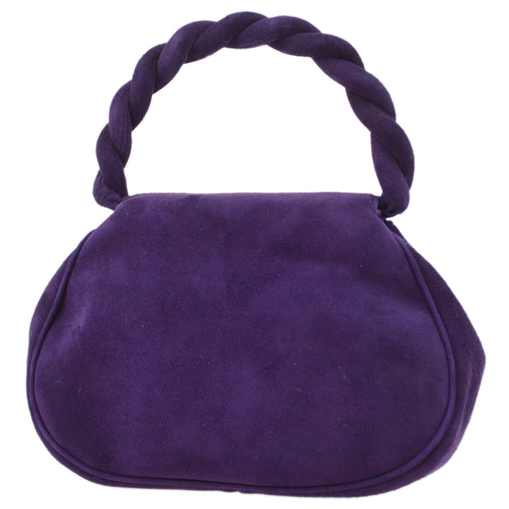 Top Quality Chanel Purple Suede Top Handle Bag