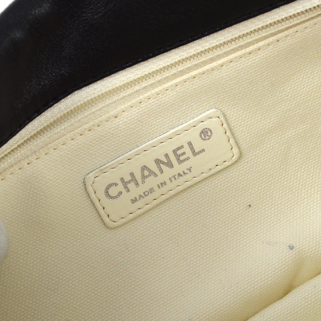 Top Quality Chanel 2008-2009 Black Perforated Lambskin Flap Shoulder Bag