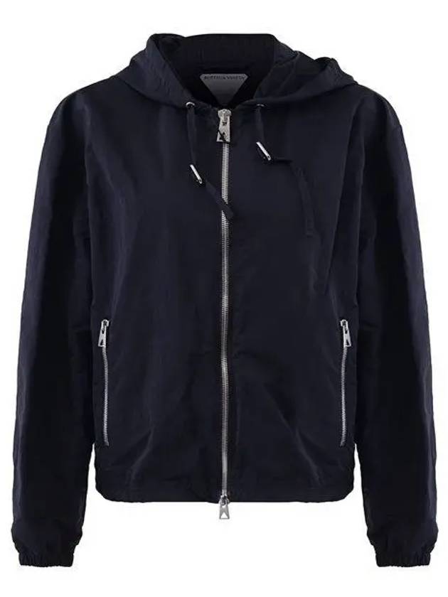 Bottega veneta Technical Nylon Hooded Jacket Dark Navy