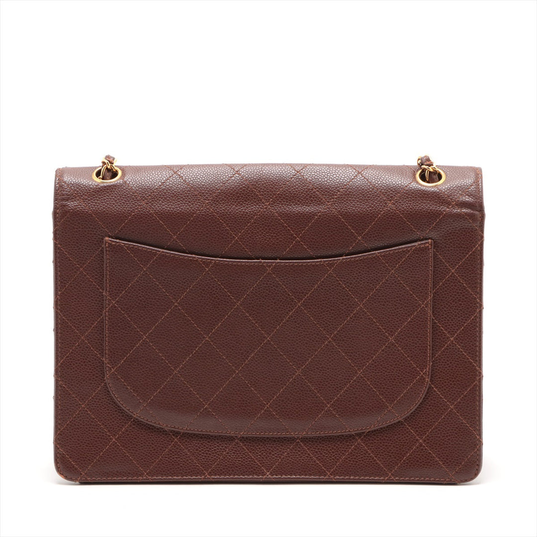 Top Quality Chanel Matrasse Caviar S Single Flap Single Chain Bag Brown Gold  5th