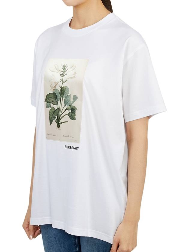 Burberry Botanical Sketch Cotton Overfit Short Sleeve T-Shirt White