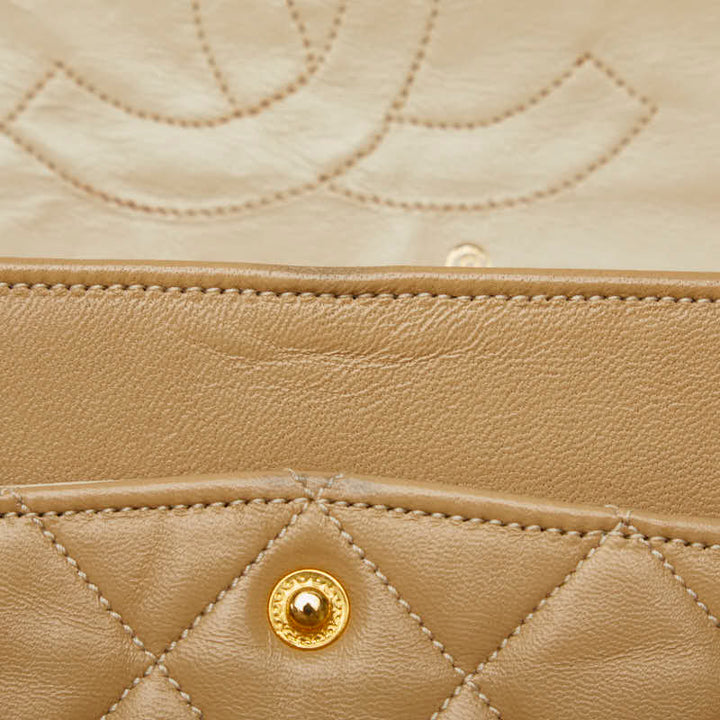 Top Quality Chanel Matrace 23 Cocomark Double Flap Gold  Chain houlder Bag Beige   CHANEL