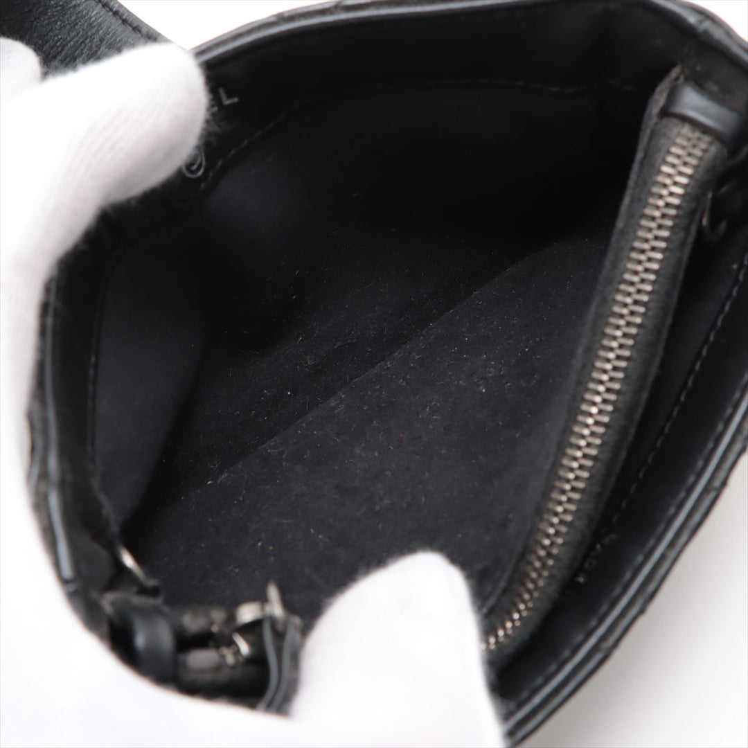 Top Quality Chanel Matrasse Leather Chain Shoulder Bag Black Silver Gold  20th