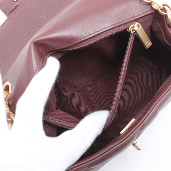 Top Quality Chanel Mini Lambskin  Single Chain Single Chain Bag Bordeaux Gold  IC Chip