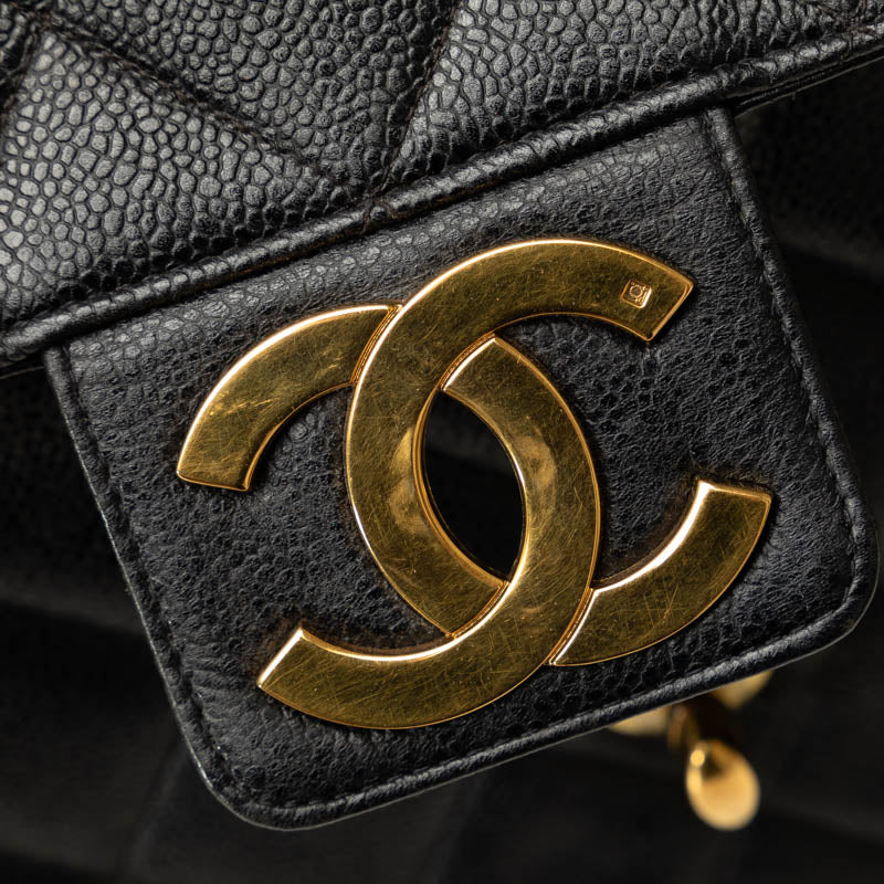 Top Quality Chanel Top Quality Chanel MATRESSE HANDBACK CABIAS SKIN BLACK LADY'S WORKSHOP